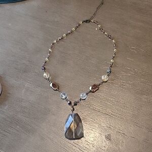 Elegant Crystal Pendant Necklace 19" Chain